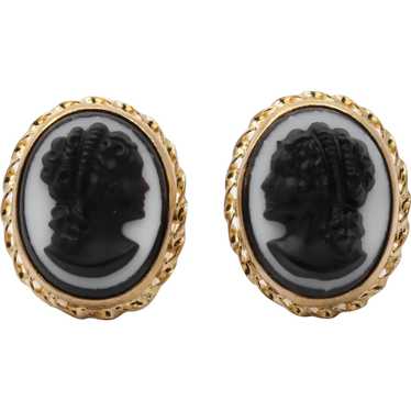 Vintage Victorian Revival Cameo 14K Yellow Gold E… - image 1