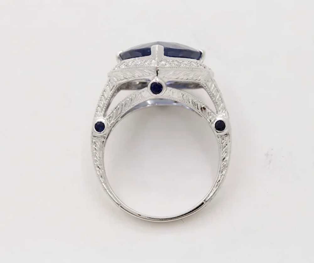 Vintage 18K White Gold Halo Setting Natural Heart… - image 7