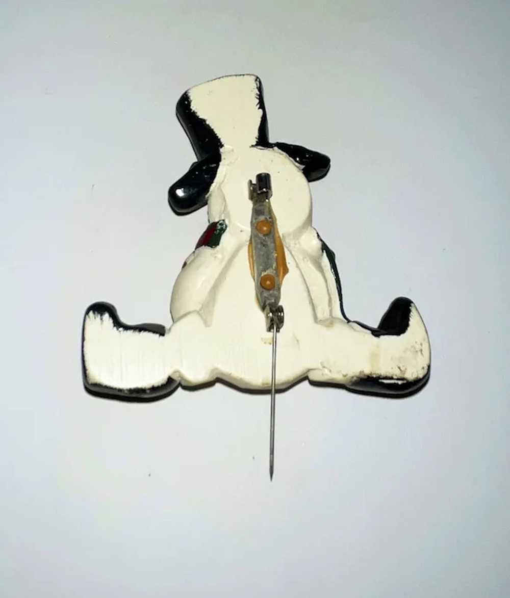 Cute Snowman in a Hat and Boots Resin Brooch with… - image 10