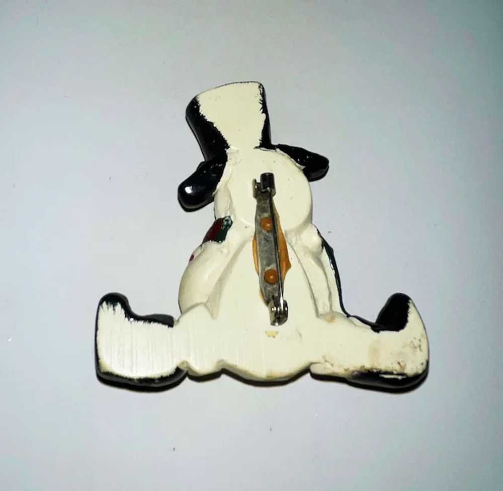 Cute Snowman in a Hat and Boots Resin Brooch with… - image 11