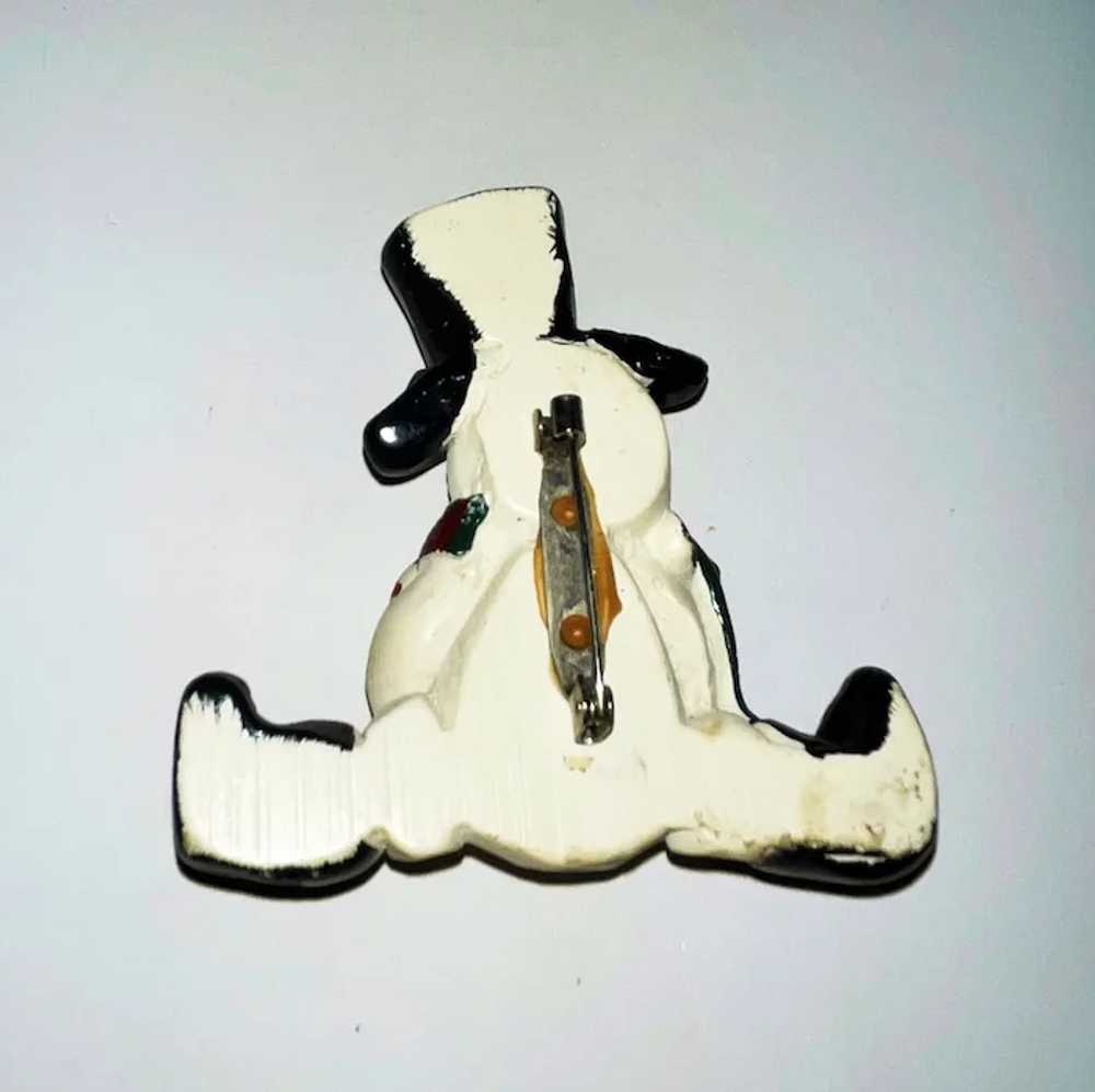 Cute Snowman in a Hat and Boots Resin Brooch with… - image 9