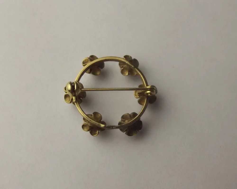 1980 London 9ct Yellow Gold & Pearl Brooch - image 6