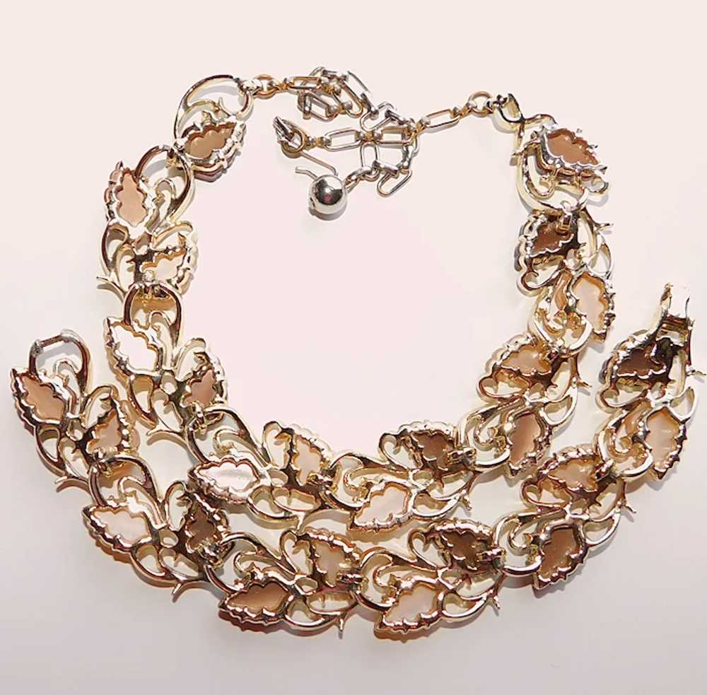 Gorgeous THERMOSET Plastic Leaf Necklace & Bracel… - image 2