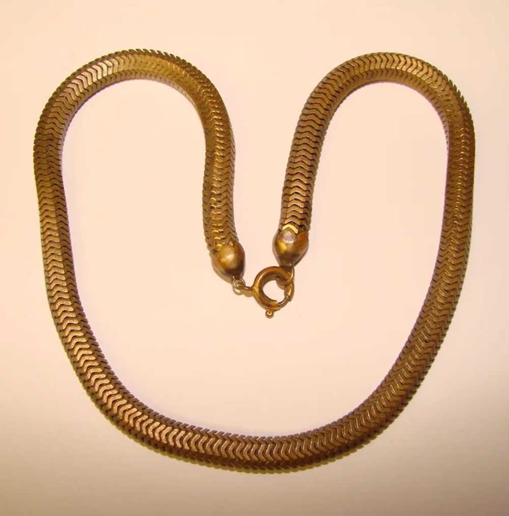 Fabulous 1940s Hexagon Snake Chain Necklace - image 2