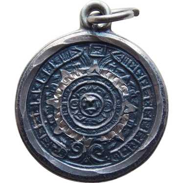 Sterling AZTEC CALENDAR Vintage Charm - image 1