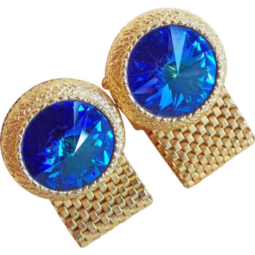 Awesome Dante BLUE RIVOLI Rhinestone Wrap Vintage… - image 1