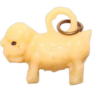 Vintage Celluloid Dog Estate Charm - image 1