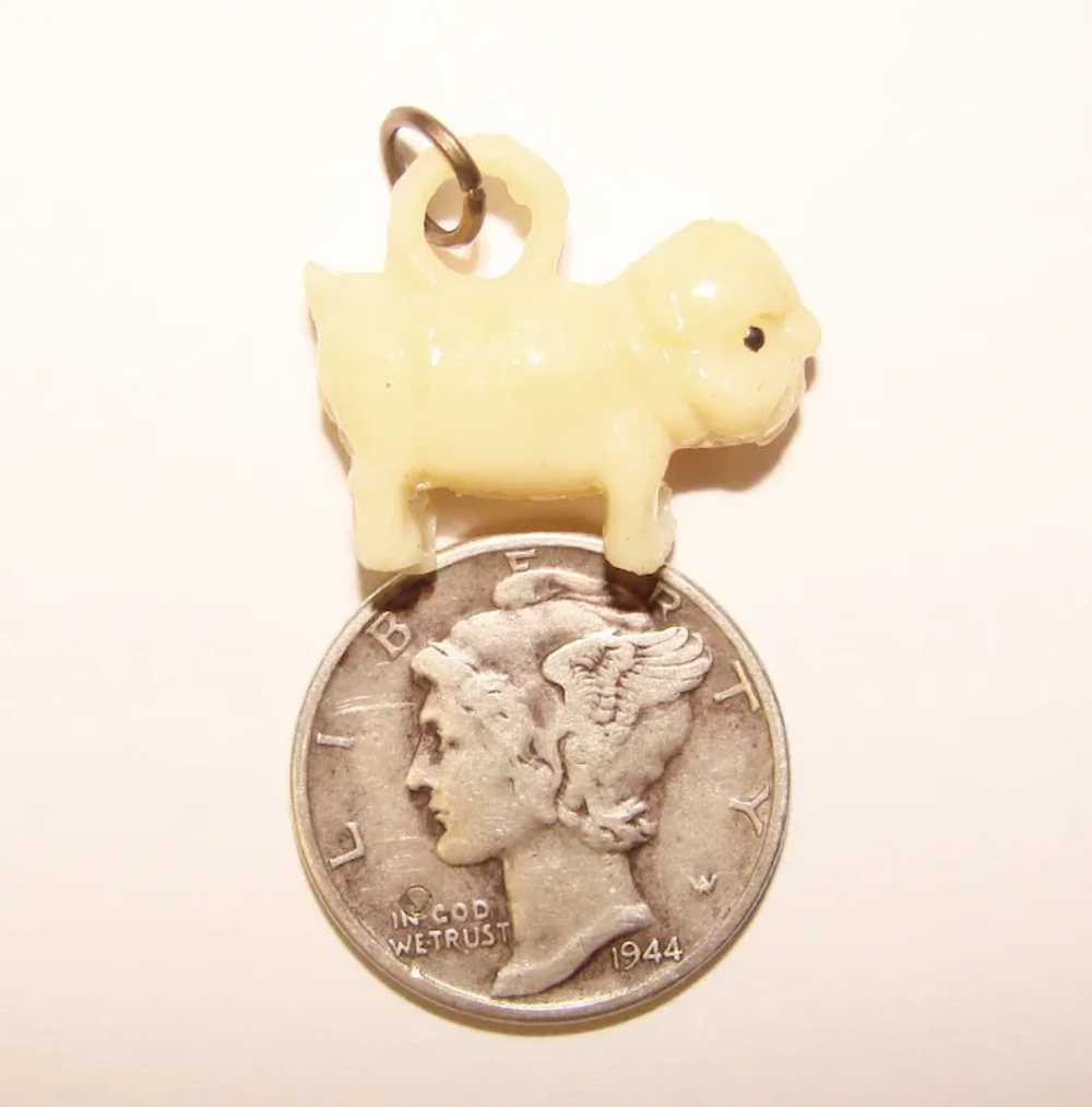 Vintage Celluloid Dog Estate Charm - image 2