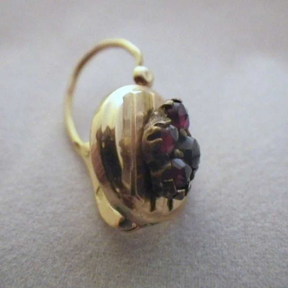 Antique Victorian 14 K Gold and Garnet Earrings - image 2
