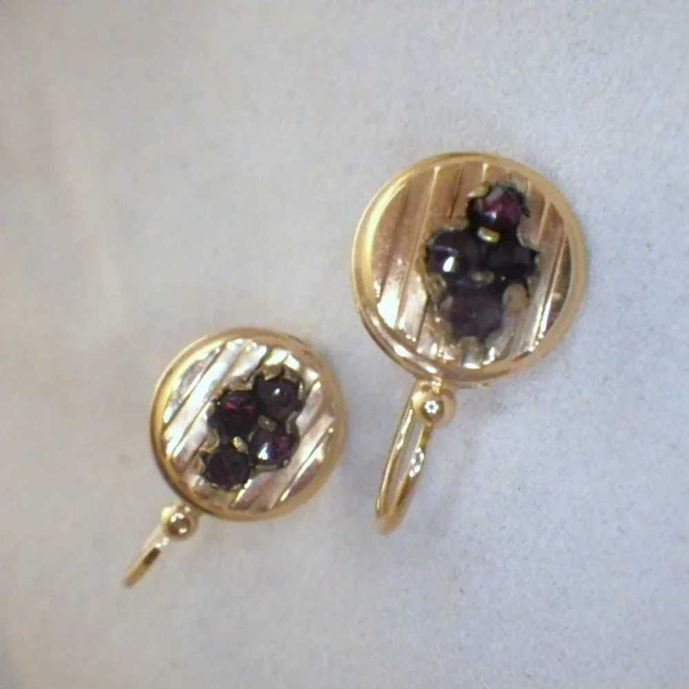 Antique Victorian 14 K Gold and Garnet Earrings - image 6