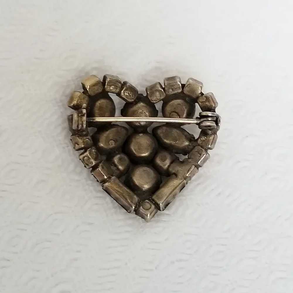 Antique Victorian Dragon's Breath Heart Brooch - image 2