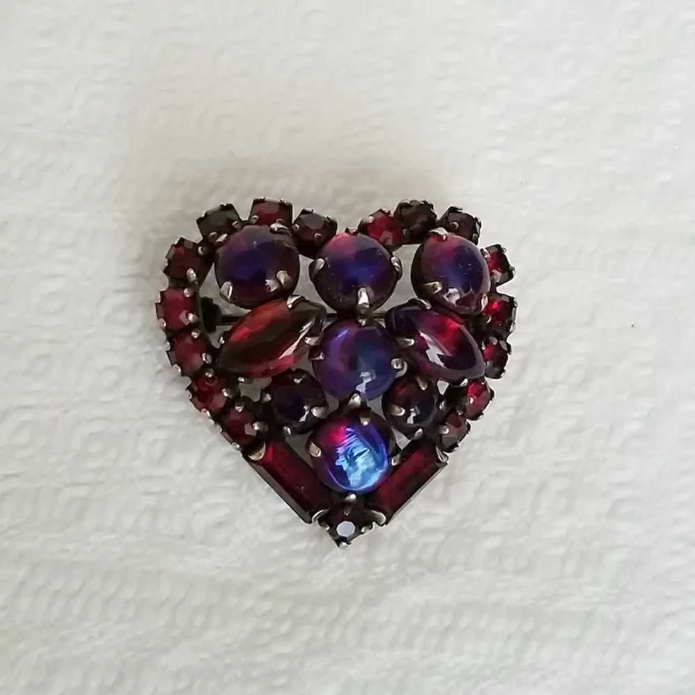 Antique Victorian Dragon's Breath Heart Brooch - image 5