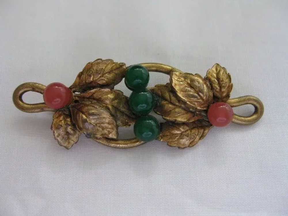 Antique Victorian Rolled Gold, Jade and Carnelian… - image 2