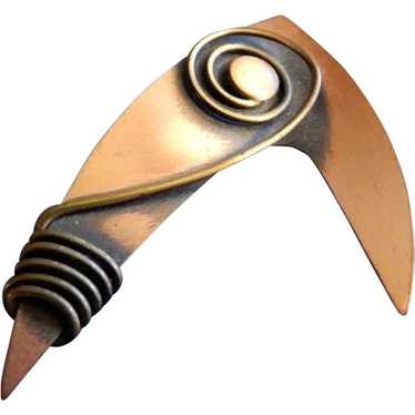 Mid-Century Copper "Stylized Fish" Brooch