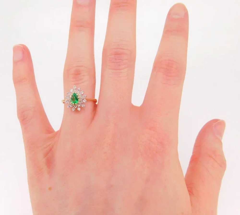 14 Karat Gold .44ct Genuine Natural Emerald Ring … - image 6