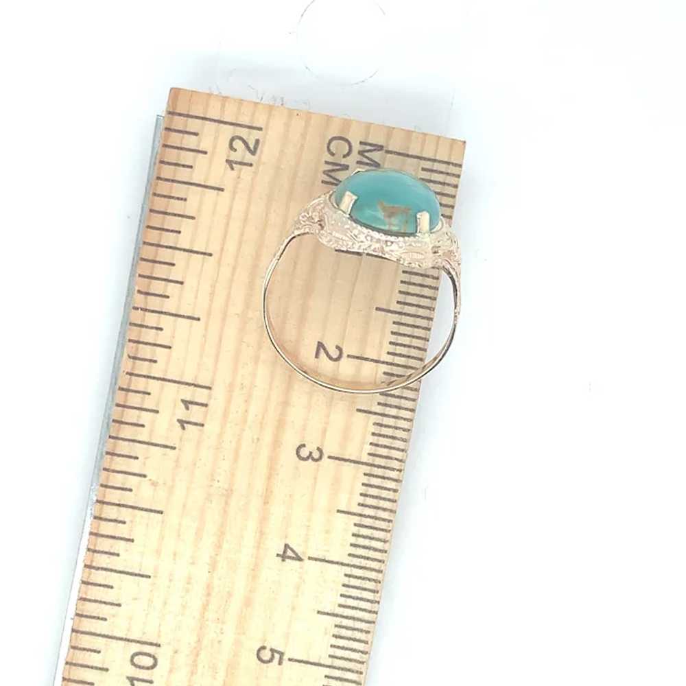 Vintage 10K 2.93 carat Turquoise Ring - image 10