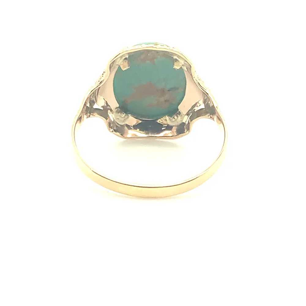 Vintage 10K 2.93 carat Turquoise Ring - image 4