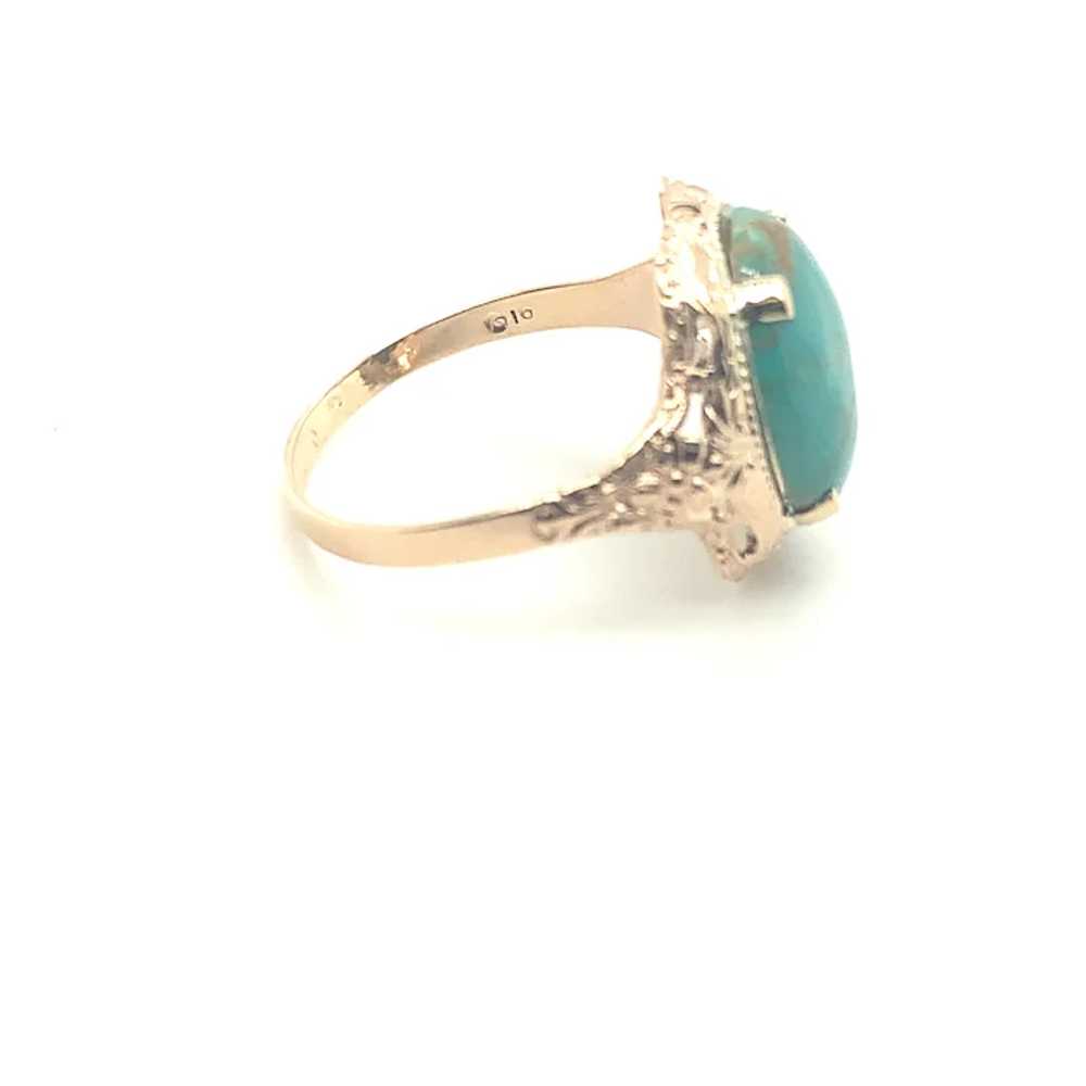 Vintage 10K 2.93 carat Turquoise Ring - image 9