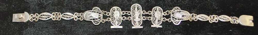 Egyptian 900 Silver Filigree Bracelet - 1920's - image 4