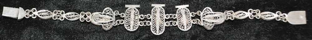 Egyptian 900 Silver Filigree Bracelet - 1920's - image 6