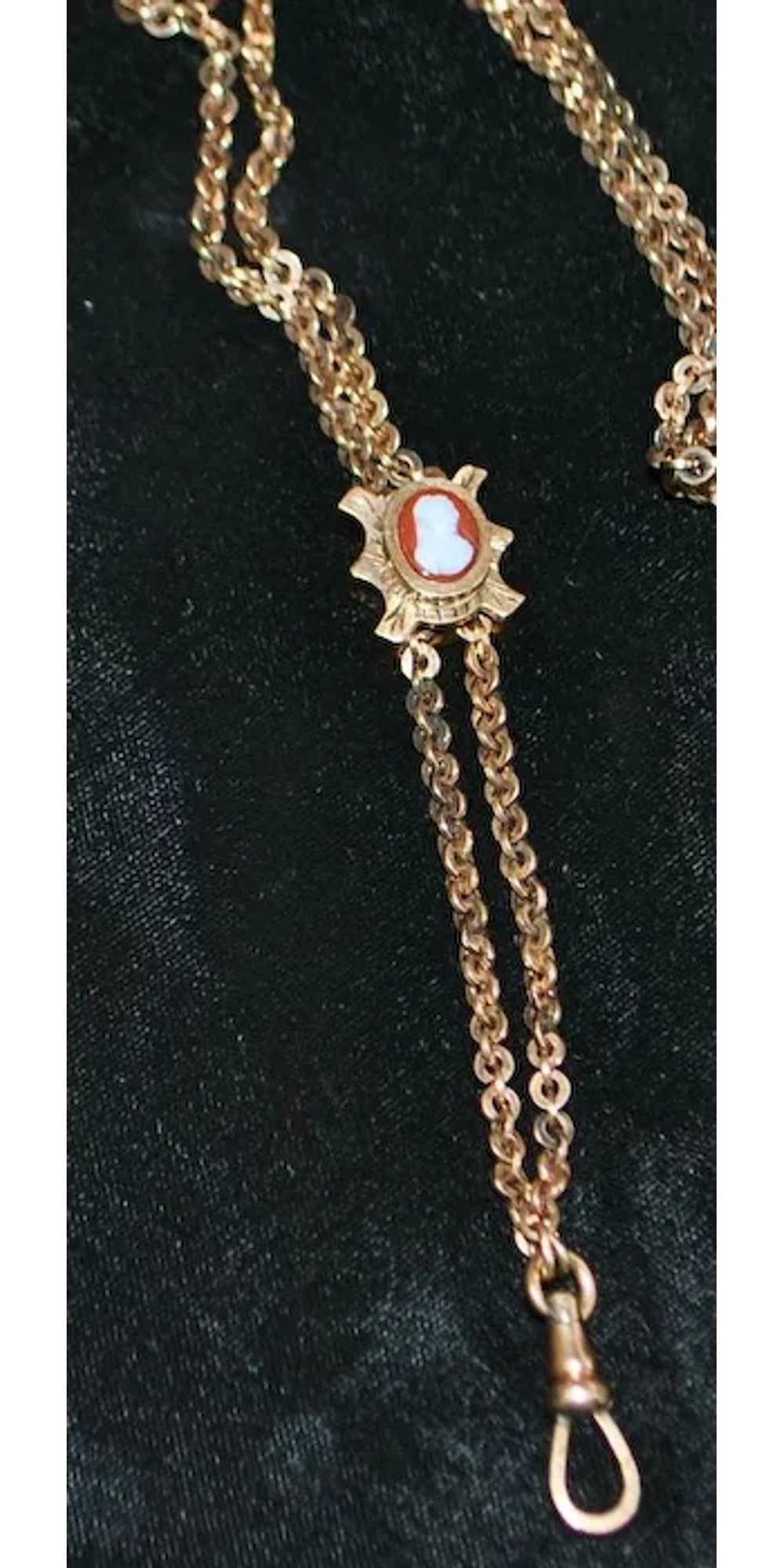 Victorian Rose Gold Long Lady's Watch Chain - 188… - image 2