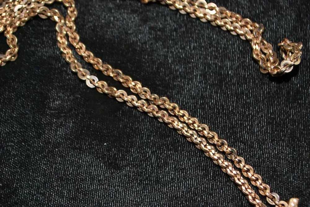 Victorian Rose Gold Long Lady's Watch Chain - 188… - image 4