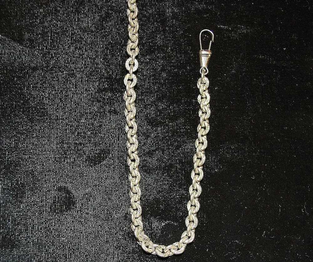 Engraved Nickel Silver Watch Chain - image 2
