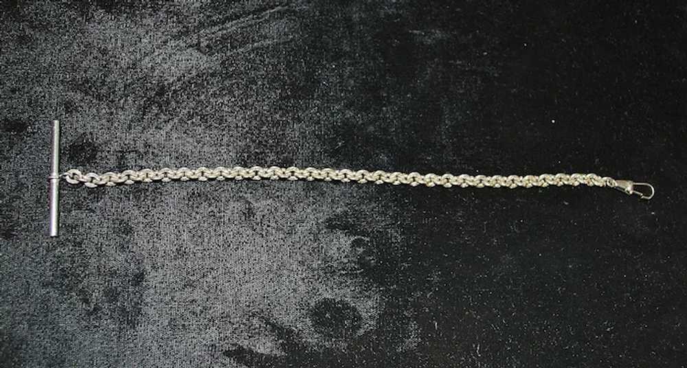 Engraved Nickel Silver Watch Chain - image 5