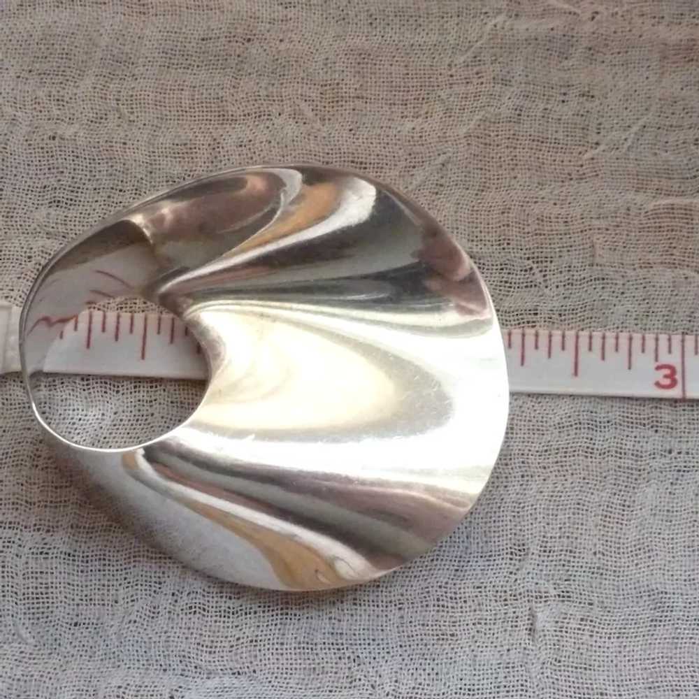 STERLING 925 Large Modernist Pin Brooch and Earri… - image 10