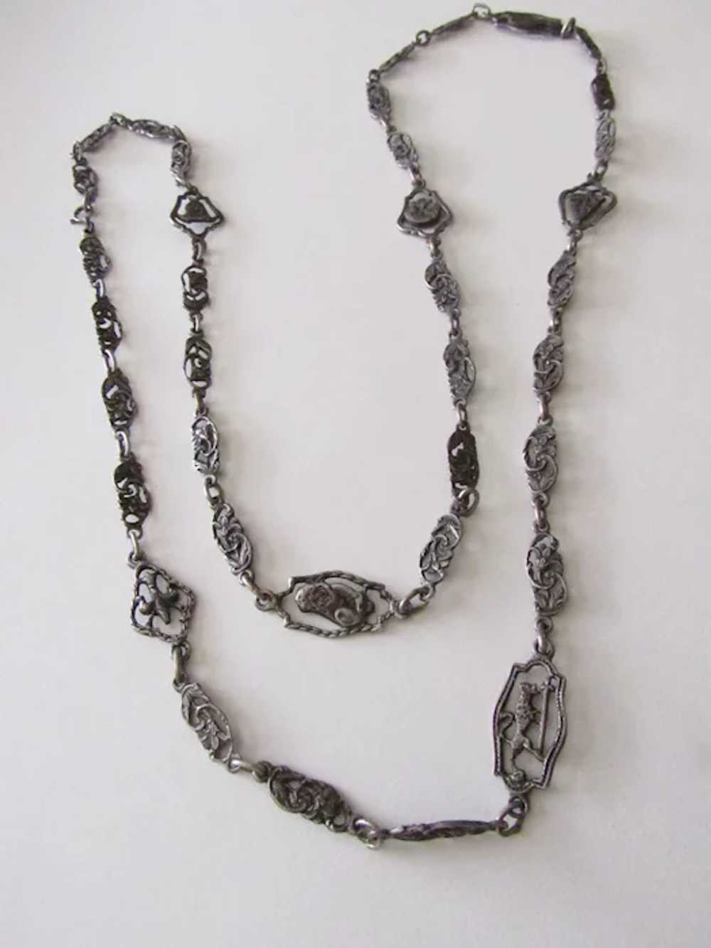 Antique Peruzzi Sterling Silver Necklace - image 2