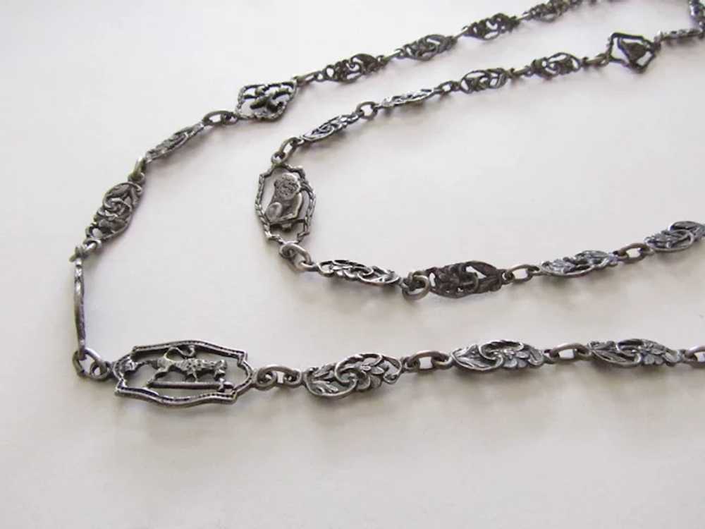 Antique Peruzzi Sterling Silver Necklace - image 3