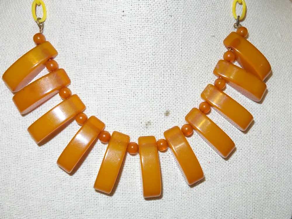 Art Deco Celluloid Links and Bakelite Amber Color… - image 11