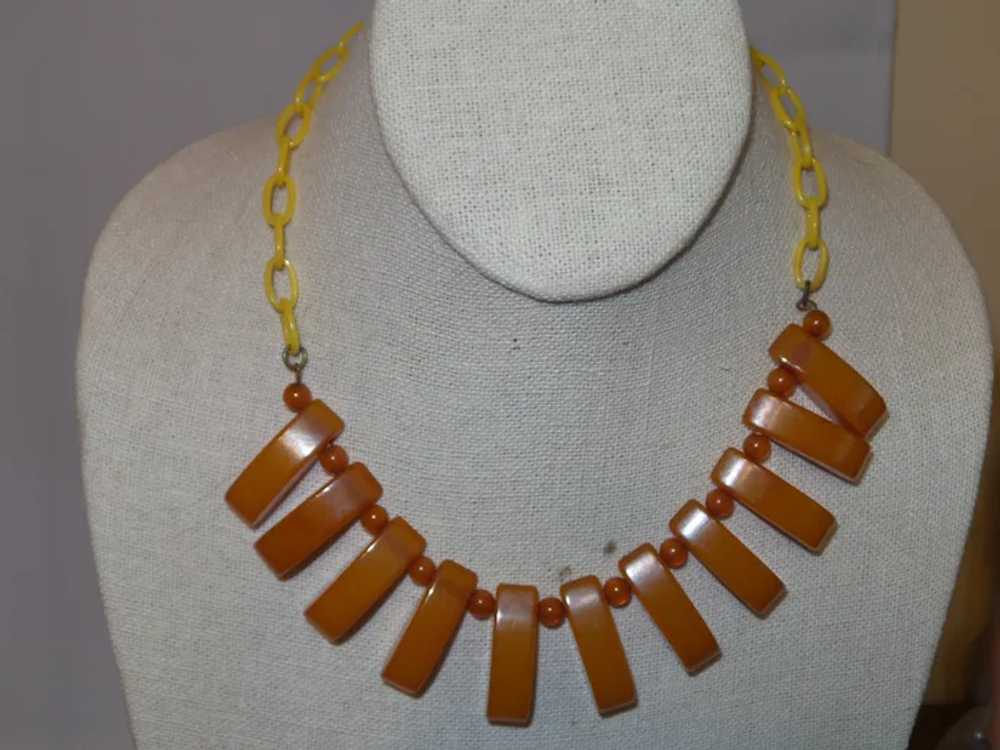 Art Deco Celluloid Links and Bakelite Amber Color… - image 7