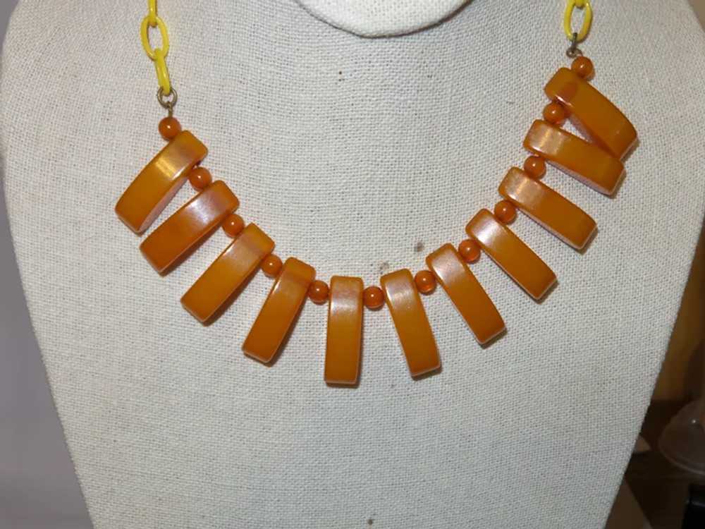 Art Deco Celluloid Links and Bakelite Amber Color… - image 9