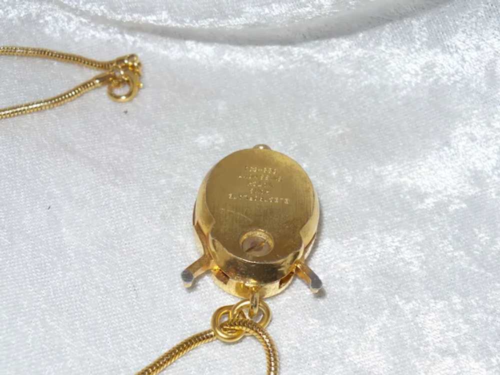 Vintage Gold Plate Lady Bug Watch on Chain - image 3