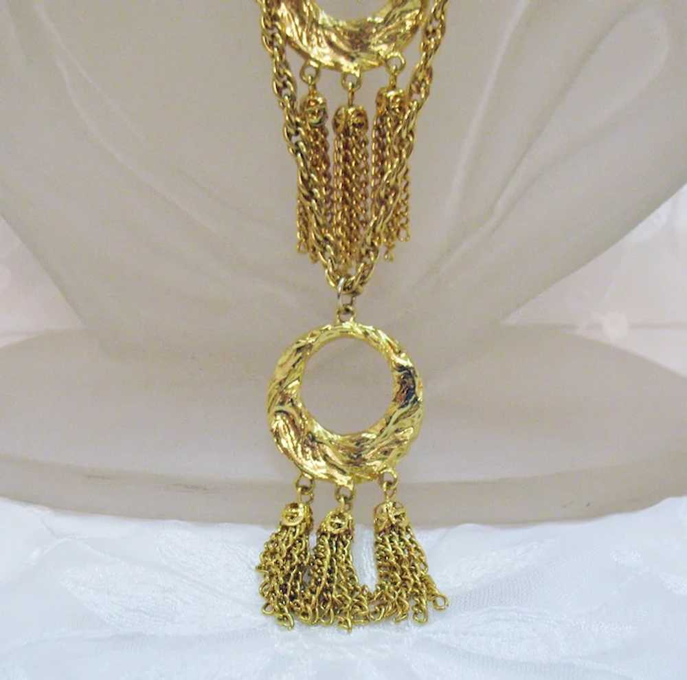 Amazing Three Tier Chain Vintage Costume Jewelry … - image 5