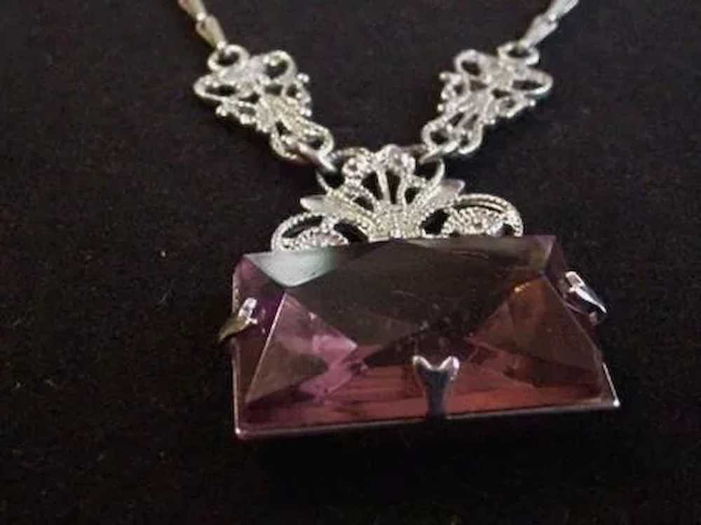 Purple Glass Necklace - image 2