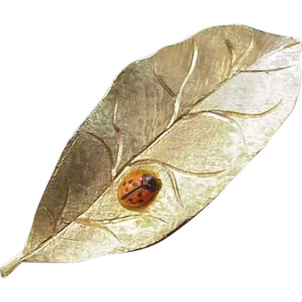 Lady Bug on a Leaf Pin - image 1