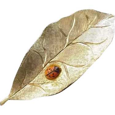 Lady Bug on a Leaf Pin - image 1