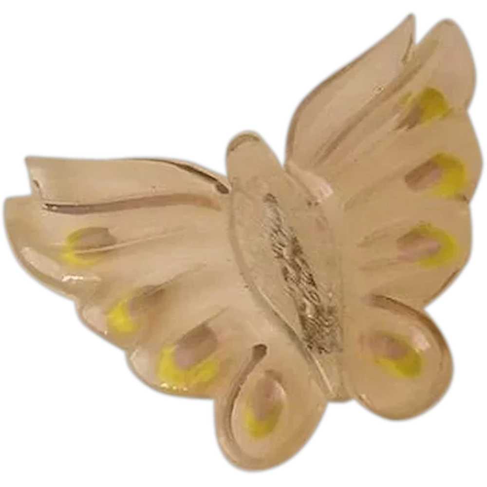 Clear Lucite Butterfly Pin - image 1