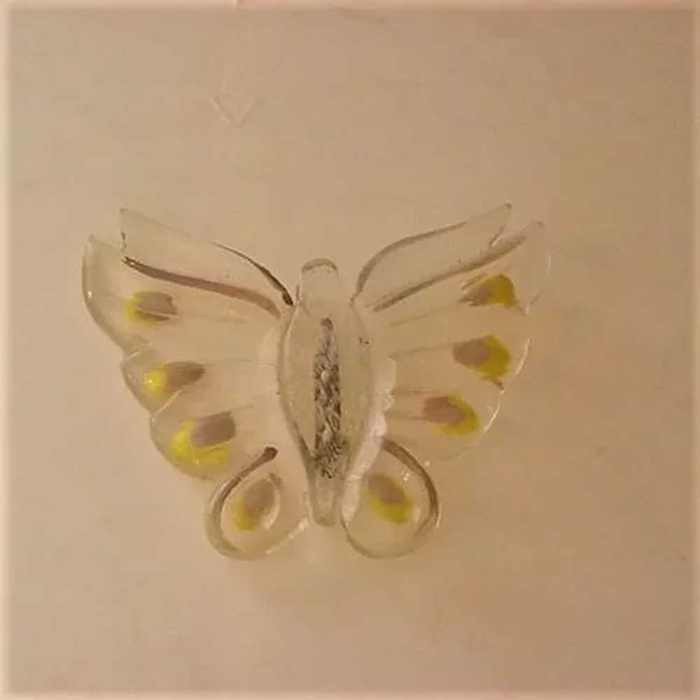 Clear Lucite Butterfly Pin - image 2