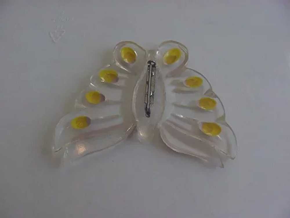 Clear Lucite Butterfly Pin - image 3