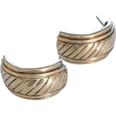 Sterling Silver Half Hoop Earrings - image 1