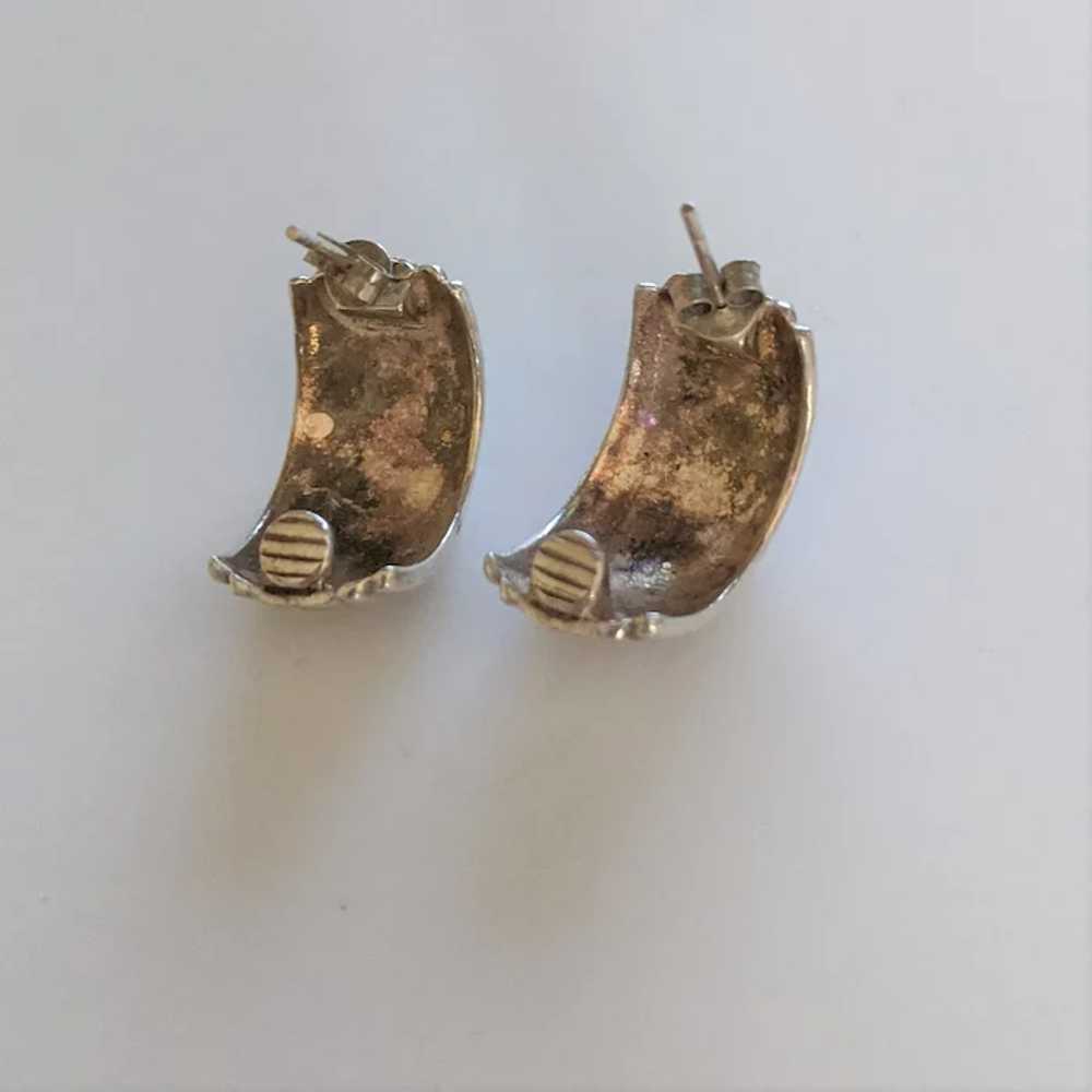 Sterling Silver Half Hoop Earrings - image 2