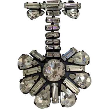 Dangling Rhinestone Pendant Brooch - image 1