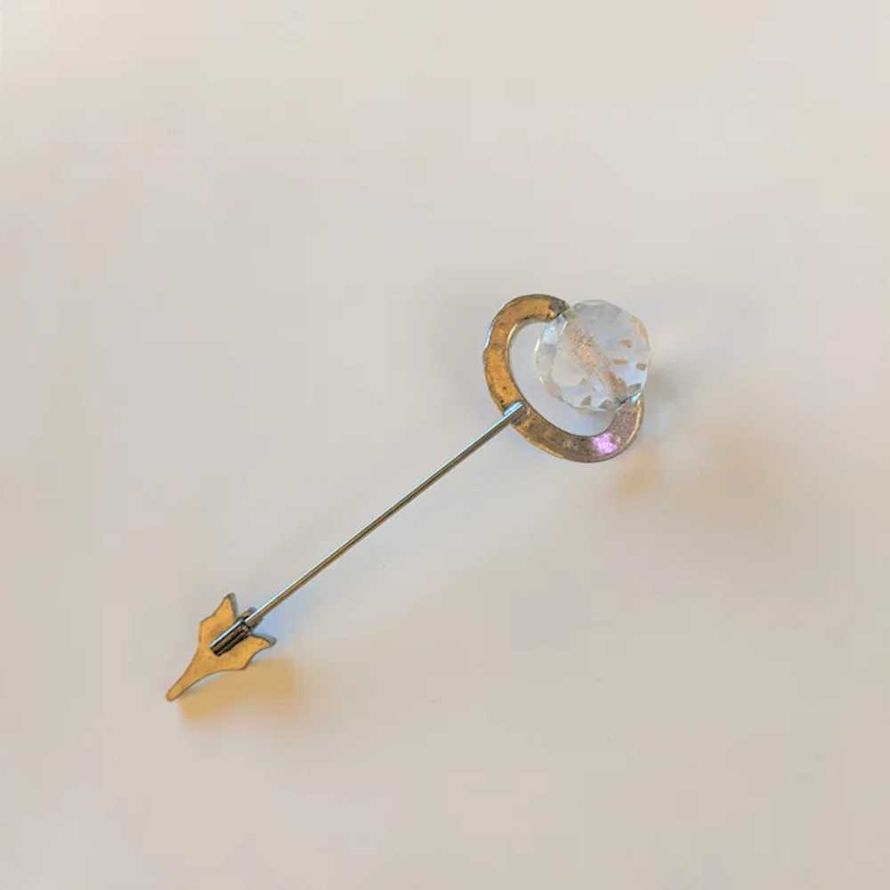 Art Deco Crystal Hat / Jabot Pin - image 2