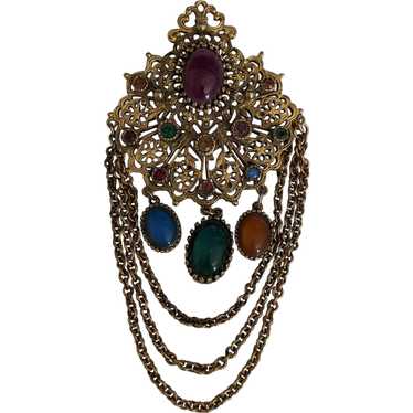 5 1/2 Inch Victorian Revival Rhinestone Pin