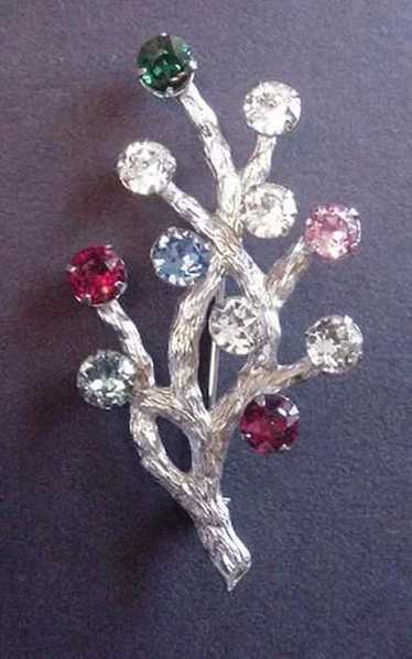 Vintage Sterling Silver Van Dell Rhinestone Tree P