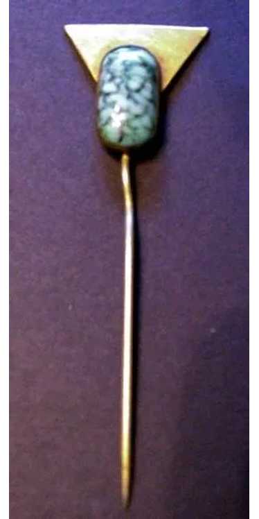 Art Deco Brass and Glass Stick Pin