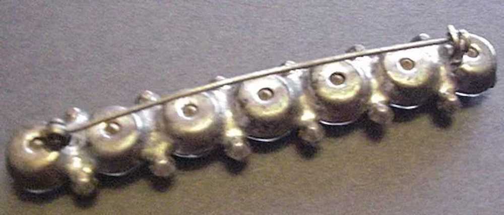 Huge Potmetal and Rhinestone Bar Pin - image 2